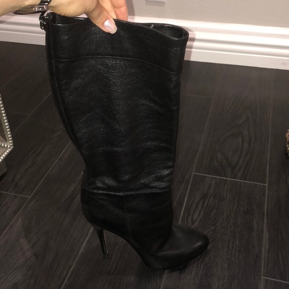 CASADEI BLACK LEATHER MIDSHAFT BOOTS SZ 39 - Picture 13 of 13